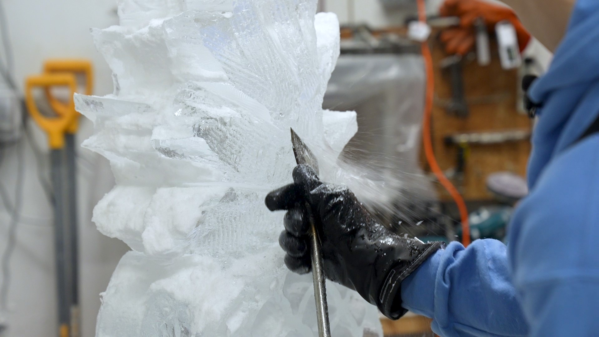 Freezer to festival:  60,000 pounds of ice sculpted for Frederick